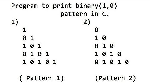 C program to print Binary pattern in right angle triangle