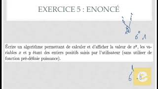20 Algorithmique : Exercice  5