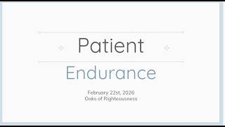 Download Lagu Oaks Sunday Service | Feb 22nd | Patient Endurance MP3