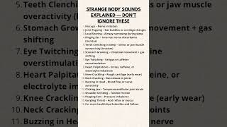 15 Strange Body Sounds Explained: What They Could Mean for Your Health #strangesignals #weirdfeeling