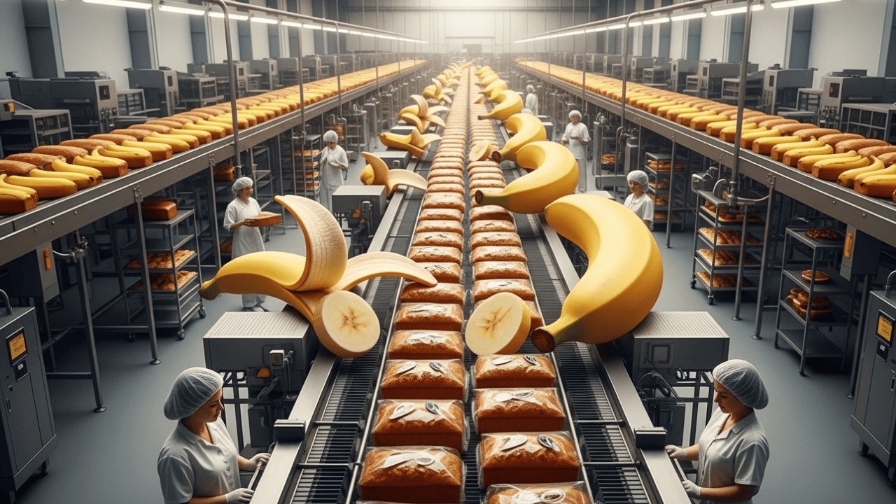 Inside a Massive Banana Bread Factory: How Millions of Loaves Are Made (Full Process)