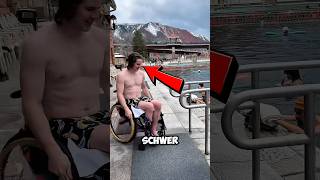 A Man Whose Legs Are Paralyzed Tries To Swim 
