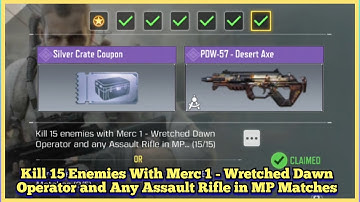COD Mobile Kill 15 Enemies With Merc 1 - Wretched Dawn Operator and Any Assault Rifle in MP Matches