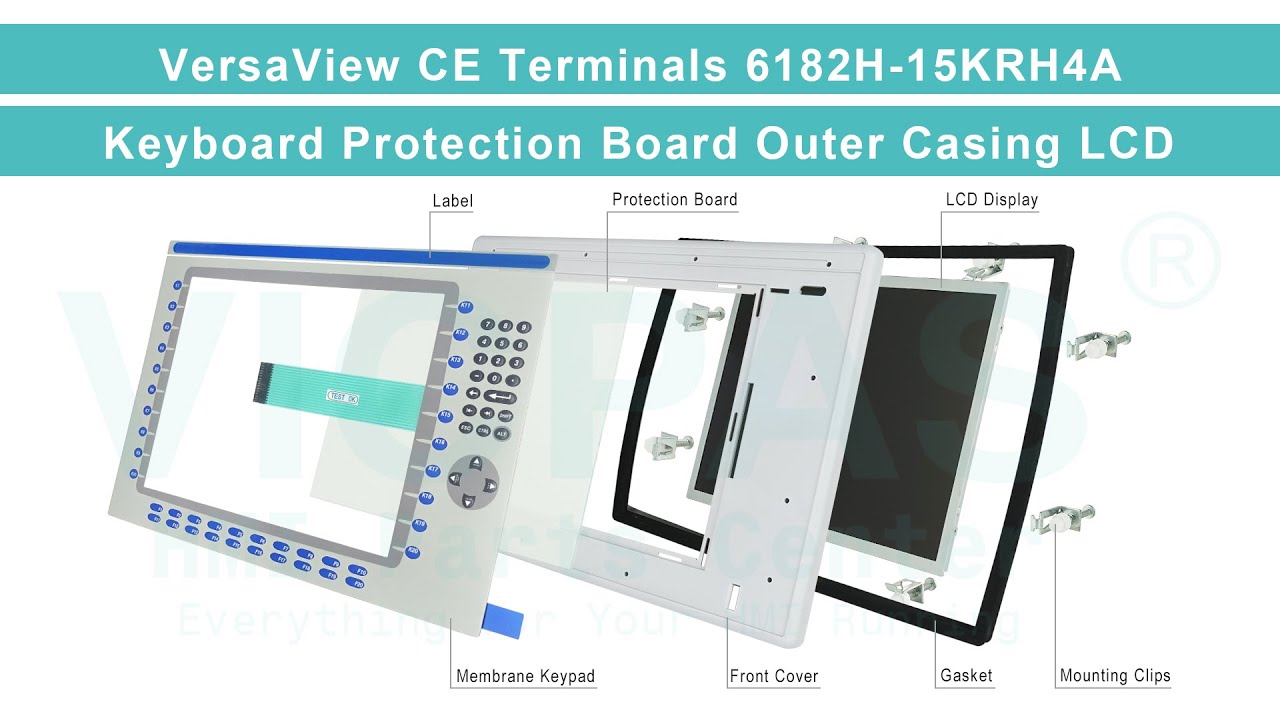 Allen Bradley 6182H-15KRH4A Membrane Switch Protection Board LCD Display Screen Outer Casing Repair