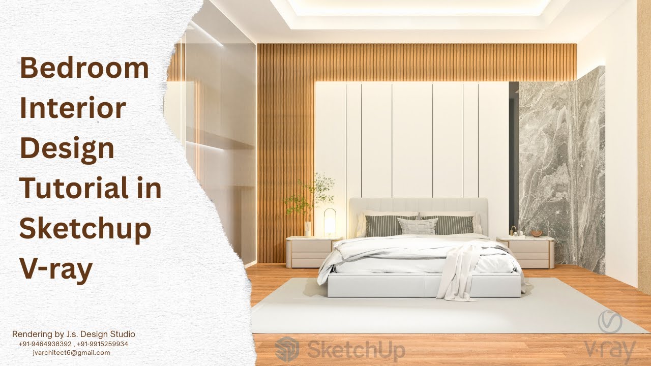 Bedroom Interior Design in Sketchup With V-ray 6 | Bedroom Interior ...