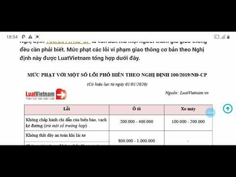 Bảng tra cứu mức phạt các lỗi vi phạm giao thông cơ bản theo NĐ 100 áp dụng từ 1/1/2020
