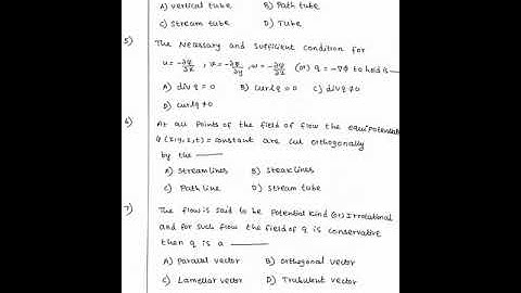 FLUID DYNAMICS (SAMPLE QUESTIONS)