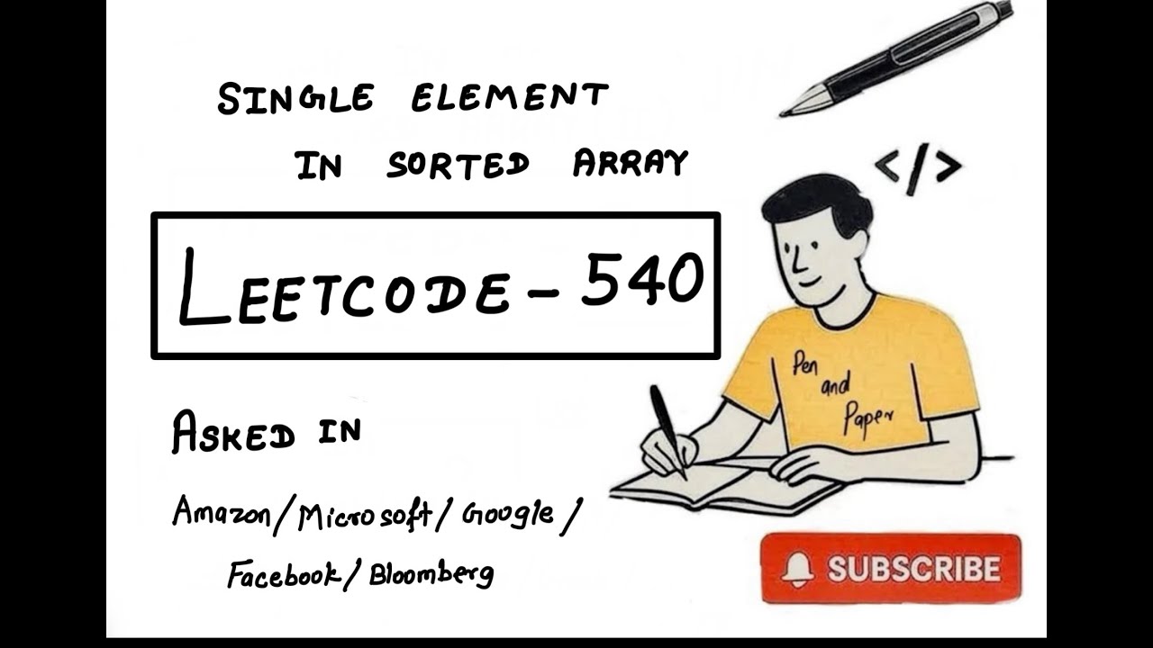 LeetCode 540 🔍 Single Element in Sorted Array | O(log n) Binary Search ...