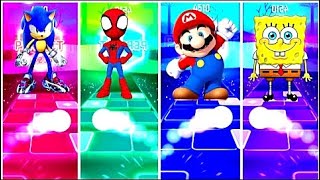 Sonic Prime Friends 🆚 Marvel Spidey And Amazing 🆚 The Super Mario 🆚 Ai Spongebob,🎶 Who Will Win ? 💘💘