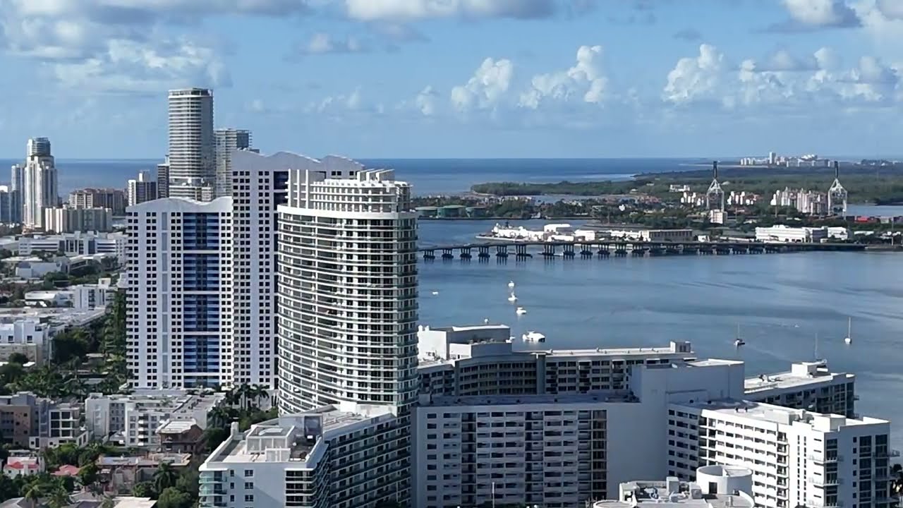 “4K Drone Tour Over Miami Skyline & Shoreline | Positive fuse Vibes.