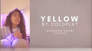 Coldplay - Yellow (Lyrics Video) | short acoustic cover by Nour Ardakani (Now United)
