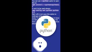 How to use a different version of python during NPM install? #shorts