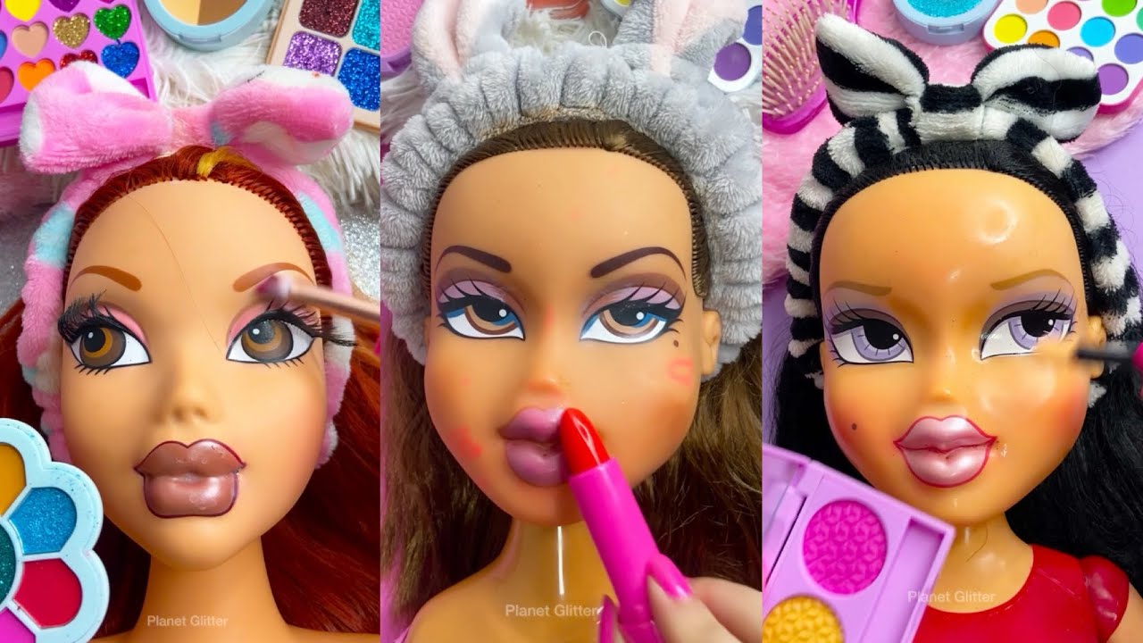 ASMR Satisfying with Unboxing Review Mannequin Makeup Skincare Sounds Video Fast Hair Style glow up