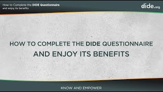 DIDE · How to Properly Complete the DIDE Questionnaire (ORIGINAL)