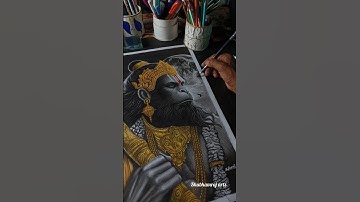 Hanuman Ji drawing ❤️ complete charcoal drawing