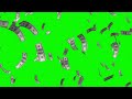 Dollars Money Falling Free Background Animation Loop footage Green screen Motion Graphic Video VFX