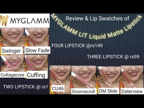 MyGlamm LIT Liquid Matte Lipstick Lip Swatches