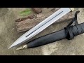 Spartan Gladius — Hand-Forged Sword with Engraved Spartan Helmet Guard | Everest Forge