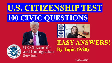2025 U.S. Citizenship Official USCIS 100 Civics Questions 2008 (By Topic 9/20)