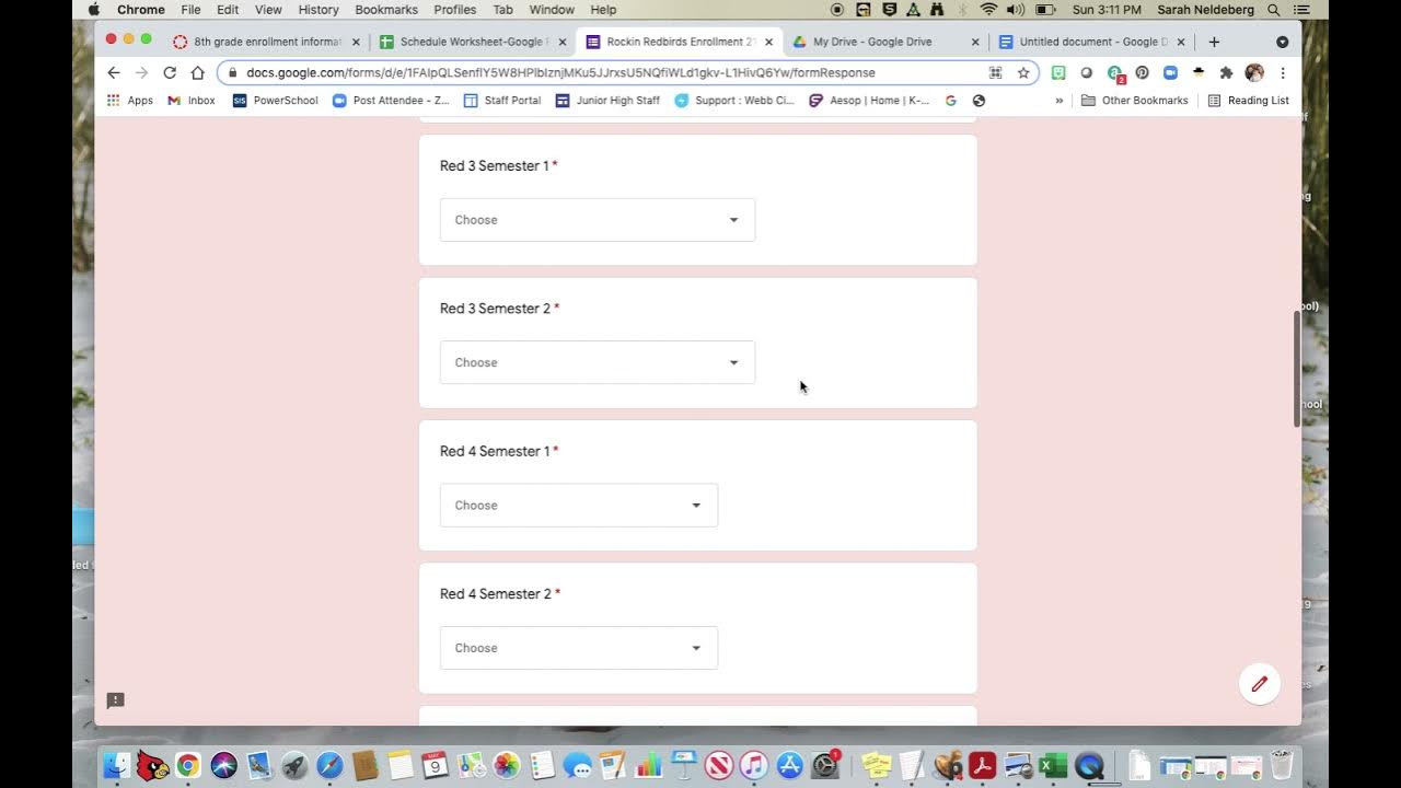 Completing the Google Form for Enrollment 2122 YouTube
