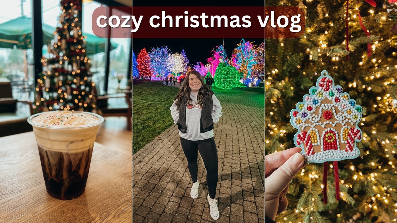 cozy christmas vlog | christmas lights, new coffee shop, kbbq and more