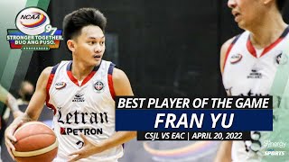 BEST PLAYER OF THE GAME: Fran Yu | Letran Knights vs EAC Generals | April 20, 2022 | NCAA Season 97