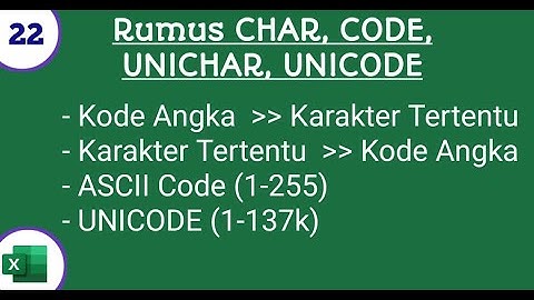 Ms.Excel: CHAR, CODE, UNICHAR, UNICODE