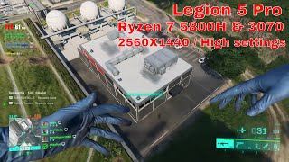 Battlefield 2042 Benchmark | Legion 5 Pro | RTX 3070 | Ryzen 5800H | High Settings | 1440P