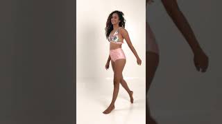 August Society - South Bay Multi-Way Halter Bikini Top And Hermosa High Waist Bikini Bottom