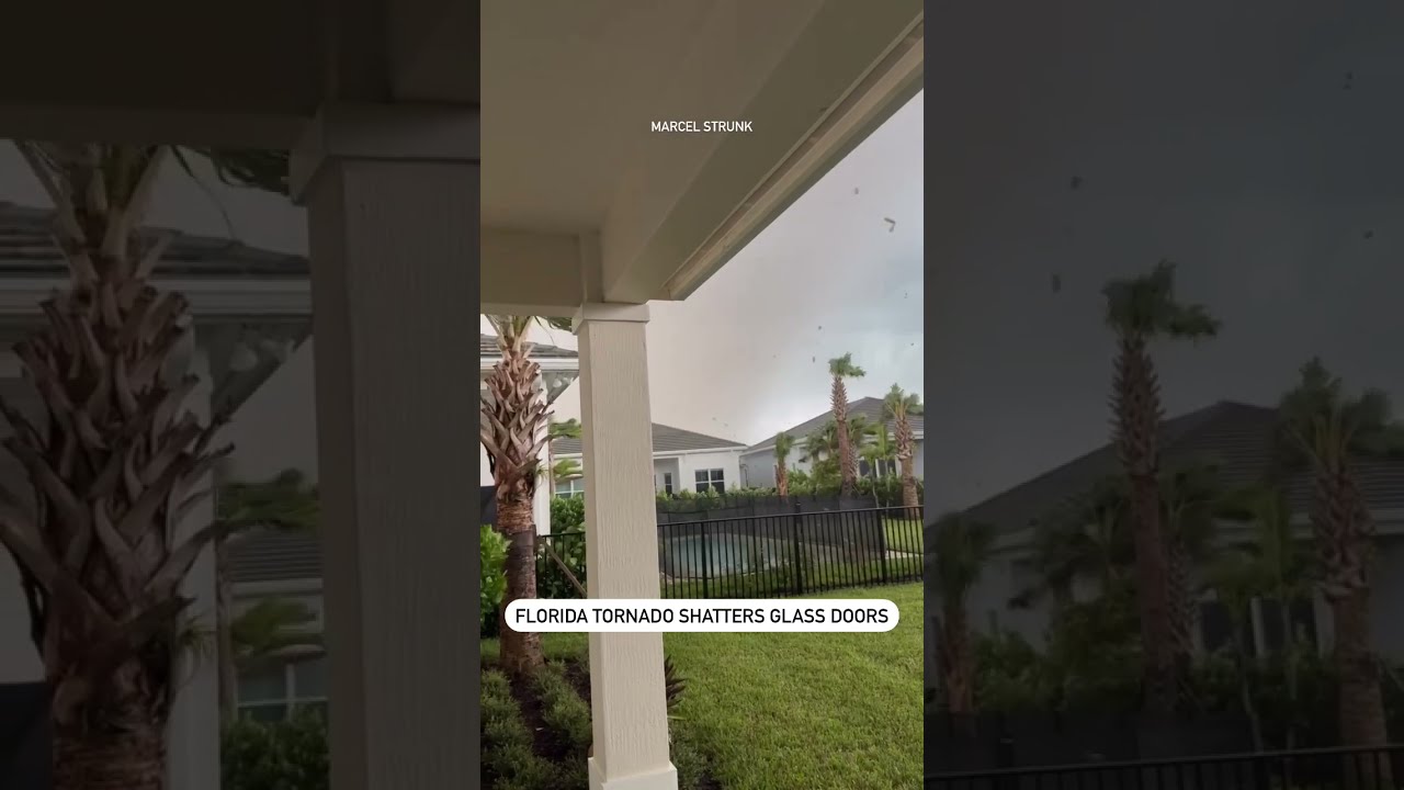 Florida tornado shatters glass doors
