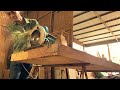 Ingenious Woodworking Workers Techniques // Extremely Giant Table and 8 Chair From Monolithic Wood