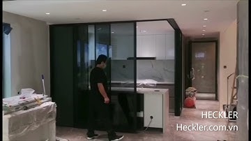 Cửa lùa 6 cánh vuông góc HECKLER