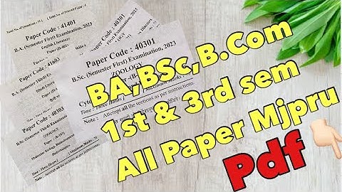 MJPRU - BA,BSc,BCom 1st & 3rd semester All paper pdf | Previous year paper