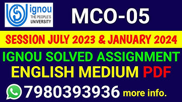 MCO 5 Solved Assignment 2023-24 English, MCO 5 Solved Assignment 23-24, MCO-05 Assignment
