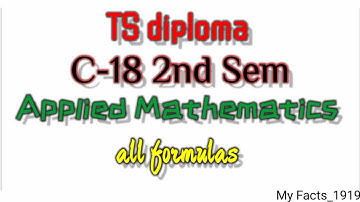 TS Diploma C-18 2nd Sem Maths all formulas