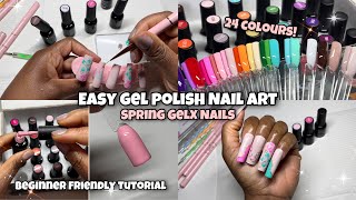 SPRING GELX NAILS | EASY GEL POLISH NAIL ART TUTORIAL | MELODYSUSIE GEL POLISH REVIEW