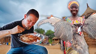 Whole GUINEA FOWL Stew in Africa!! MOST REMOTE Village Food in Côte d'Ivoire!! 🇨🇮