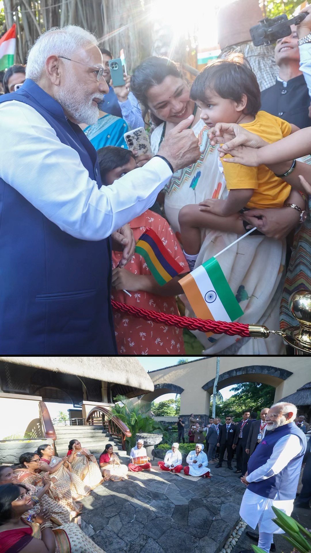 PM Modi receives a warm welcome from the Indian community in Mauritius | #shorts