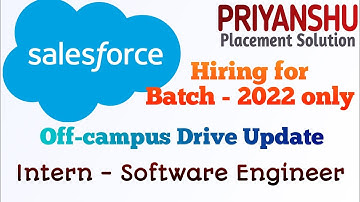 Salesforce Hiring 2022 Batch | Salesforce Hiring as Software Engineer 2022
