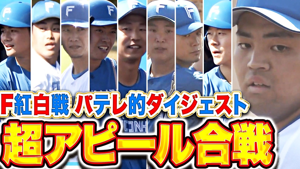 【超・アピール合戦】ファイターズ紅白戦『技あり三振っぽいバット粉砕ルーキー痛烈3者連続三振ッ!!!』【パテレ的ダイジェスト】