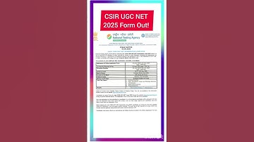 CSIR UGC NET 2025 Application Form Out #csirnet #jointcsirnet #csirnet2025