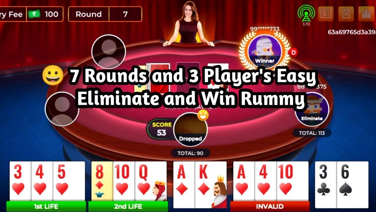 😀 Wow 7 Rounds and 3 Player's Easy Eliminate Or Win Pool Rummy !! Mpl ...