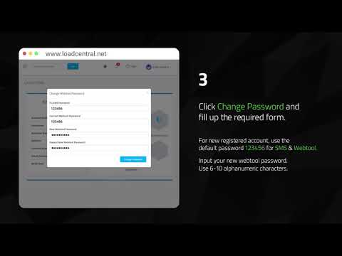 LoadCentral Retailer Guide STEP 1 - Change Password