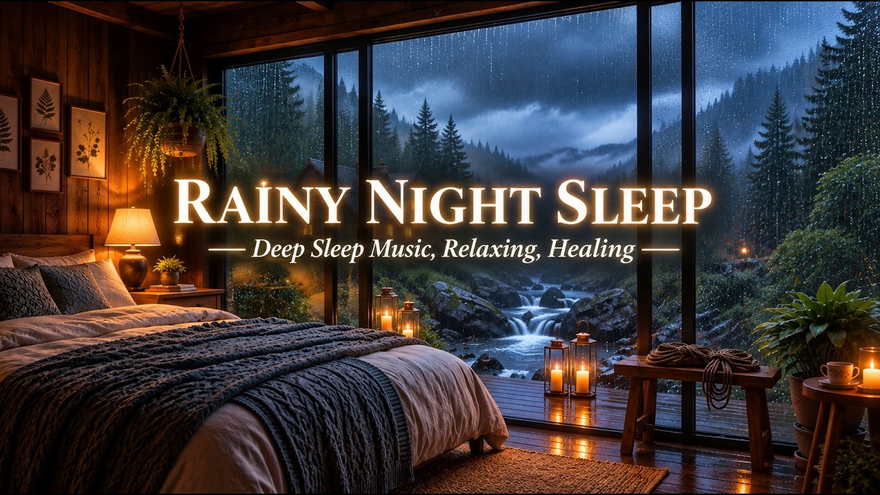 Rain Sounds & Piano for Sleep | Calm Night Music for Deep Relaxation ...