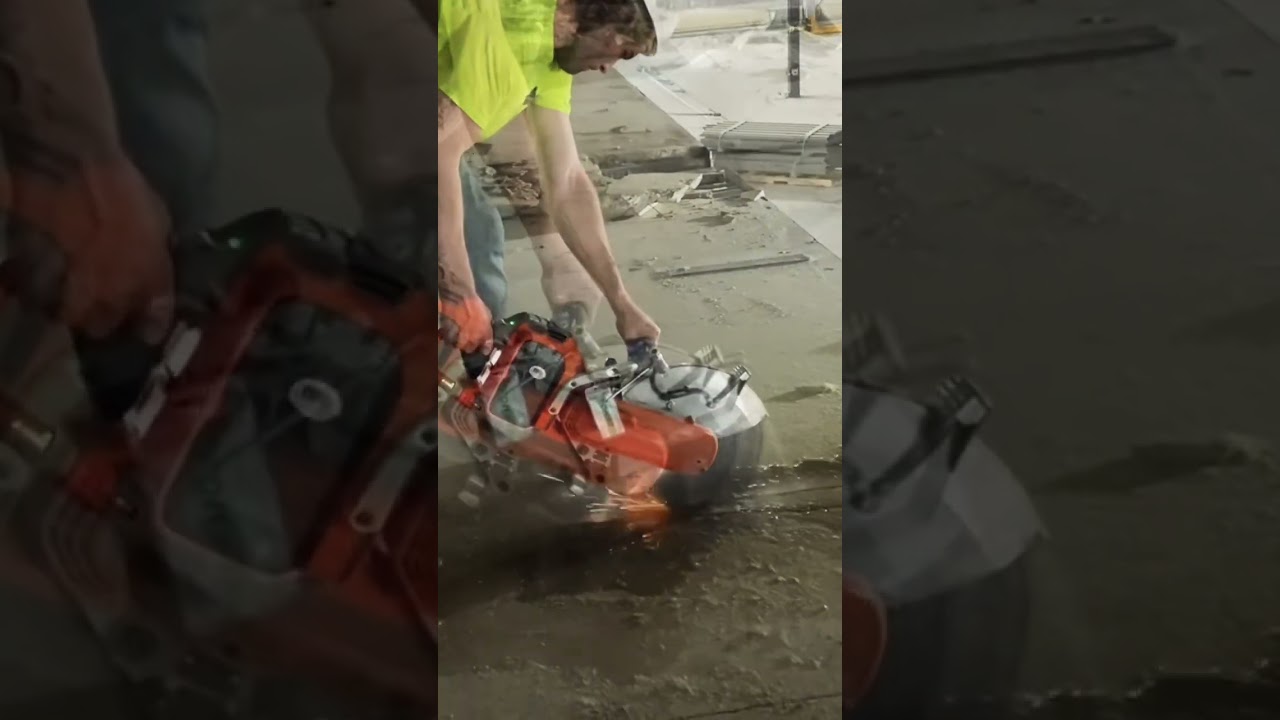 Demoing the New K1 PACE Battery Saw - Indoor Concrete Cutting with Husqvarna Power Cutter 