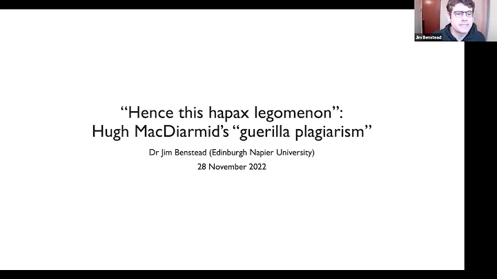 'Hence this hapax legomenon': Hugh MacDiarmid's 'g...