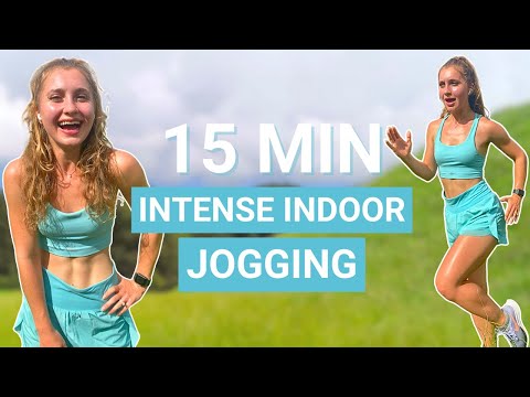 15 Min Intense Indoor Jogging — Burn 150 calories, sweaty cardio workout, no breaks, on the beat — indoor walking workout video