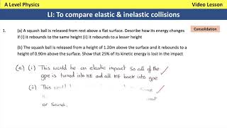 Elastic & Inelastic Collisions A Level Physics Walkthrough Lesson