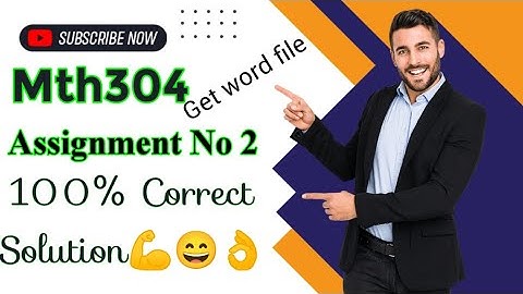 Mth304 Assignment 2 solution || #Mth304Assignment2 @QuizVu