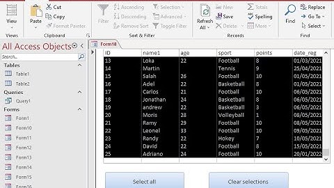How to select all items listbox and clear selections in forms MS access using  VBA